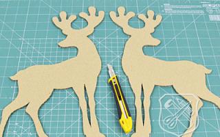 Поделки из гофрированного, цветного картона на новый год Как сделать оленя из коробки поэтапно